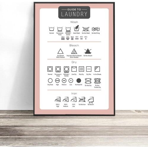 Guide To Laundry Poster Scandinavia Canvas Painting Nordic Wall Art Pictures For Living Room Modern Decorative Prins On The Wall