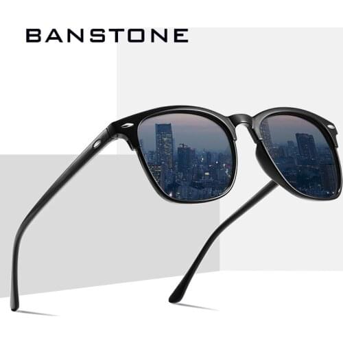 BANSTONE Retro Brand Designer Sunglasses Women Men Polarized UV400 Classic Oculos De Sol Gafas Retro Eyeglasses