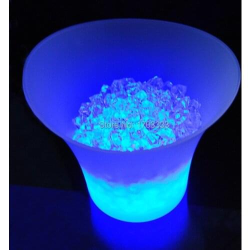 Bar 5 liters Volume plastic led ice bucket color changing nightclubs LED light ice bucket Champagne wine beer ice bucket