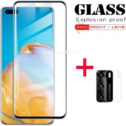 2in1 3D Full Cover Tempered Glass for Huawei P40 Pro Plus Screen Protector for Hawei P40 Pro+ P40pro P 40 Pro Lens Camera Glass