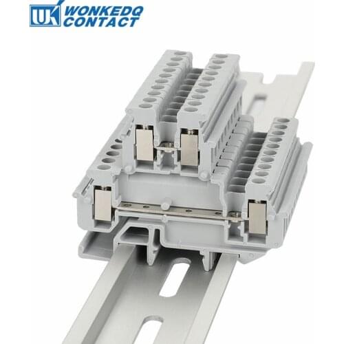 Din Rail Terminal Block 10Pcs MBKKB-2.5 Connector Double Layer Screw Electrical Wiring MBKKB2.5 electrical wire connector