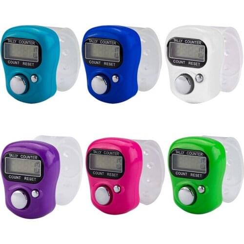 100pcs/lot Mini LCD Electronic Digital Golf Finger Hand Held Tally Counter musabah hatim tasbih for muslim tool part