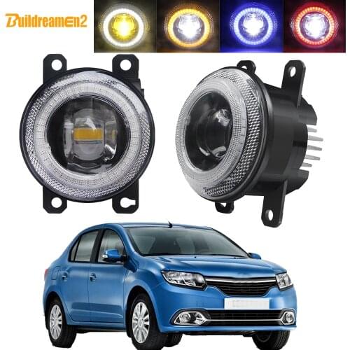 2 Pieces Car LED Lens Fog Light Assembly Angel Eye Daytime Running Lamp DRL 30W 8000LM 12V Styling For Renault Logan 2004-2015