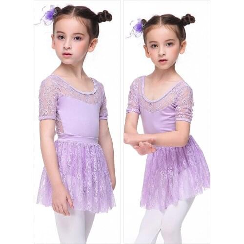 2018 New Black Pink Long Sleeve Lace Mesh Dance Leotard + Skirt Set Girls Kids Children Ballet Dancewear Tutu Dress