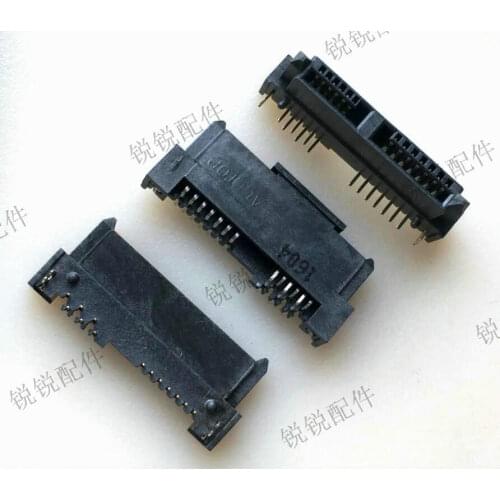 5pcs) SATA hard disk interface 6 7p female base 90 degree plug plate height 3.75mm SATA socket