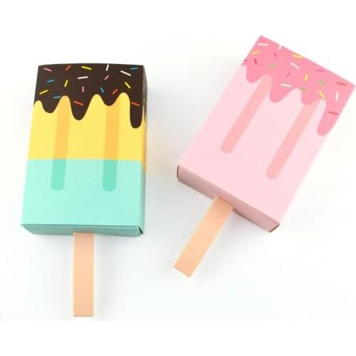 600pcs Ice Cream Shape Gift Boxes Baby Shower Birthday Party Candy Box Cartoon Drawer Gift Bag for Kids Party Favor Box