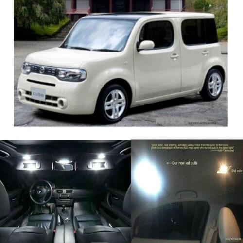 LED Interior Car Lights For nissan cube room dome map reading foot door lamp error free 9pc