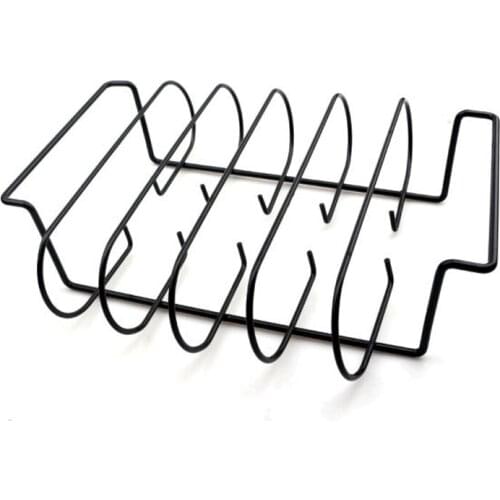 Non-Stick BBQ Rib Rack Multifunctional Wrought Iron Square Steak Grill for Camping Picnic Courtyard 32X28X8 cm LBShipping