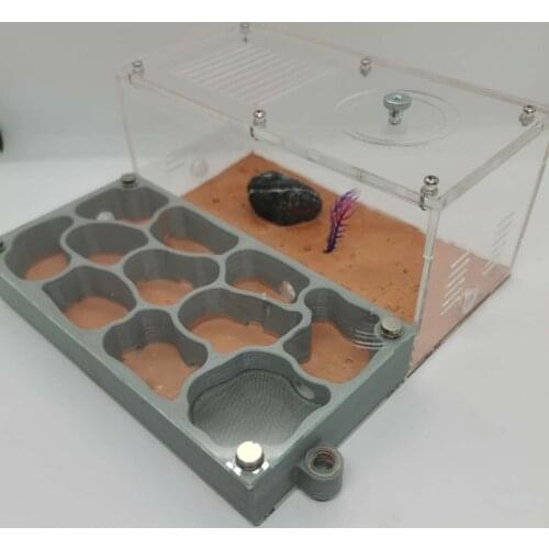 Large Size Ant Farm 3D Printing Flat Ant Nest Acrylic Activity Area Ant Workshop Castle Ant Nest With Shading Board 18x18x6.5cm