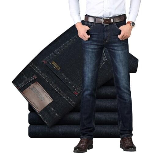 Sulee Brand High Quality New Mens Fashion Jeans Business Casual Stretch Slim Jeans Classic Trousers Denim Pants Male
