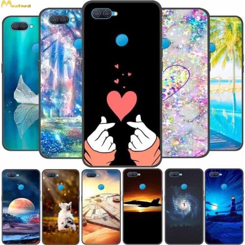 For OPPO A12 Case Silicone Soft Phone Cover For OPPO A7 AX7 A5s Case AX5S A5 AX5 S Funda Cute Fighter Butterfly Black TPU Bumper