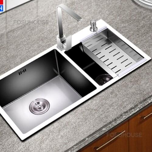 Blossom 304 Stainless Steel Double Sink 4mm Manual Basin Sink Kitchen Thickened Basin Sink Package kitchen faucets accessories