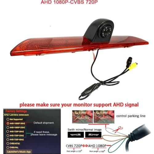 IR Brake Light Rear view camera AHD CVBS HD For FORD Transit Custom brake light camera 2014 2015 MODEL IR Led light