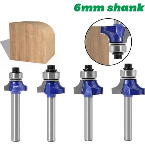 1Pcs 6mm Shank Router Bit Straight End Mill Line Trimming R Angle Round Cove Box Bits Tools Milling Cutter Woodworking Tools