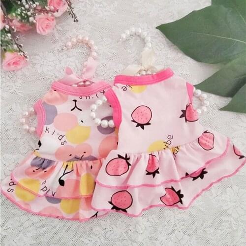 Dogs Dresses Summer Watermolon Lipstick Funny Print Dress Pet Skirt Kitten Skirt Clothes Pets Skirt Dog Skirt Cotton Thin Dress