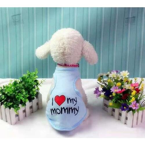 Summer Pet Vest Ventilate Dog Clothes I LOVE MY MOMMY DADDY Pets Sleeveless For Puppy Medium large Dogs Boy Girl