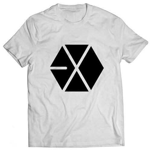 EXO Logo Unisex Korea Short Sleeve T-Shirt moletom do tumblr t shirt Unisex tee Exo logo t shirt casual tops
