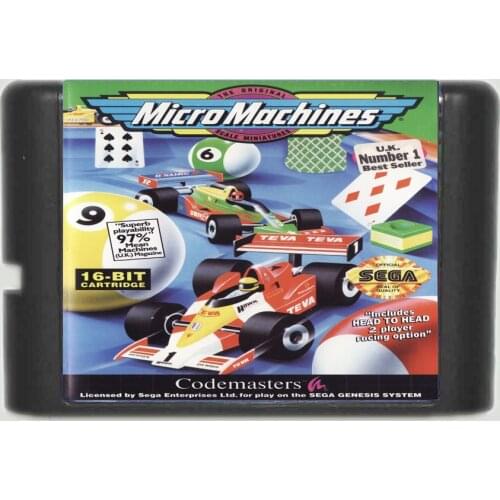 Micro Machines 16 bit SEGA MD Game Card For Sega Mega Drive For Genesis