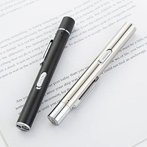 Mini Nursing Flashlight Led Flashlight Clip Pocket LED Torch Lamp With Stainless Steel USB Rechargeable Medical Handy Pen Light