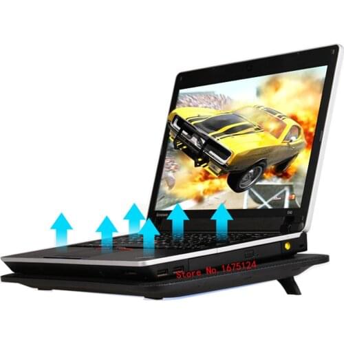 Newest Durable USB Port 5 Fan Cooling Cooler Stand Pad nolder for 14 15.6 inch Laptop Notebook