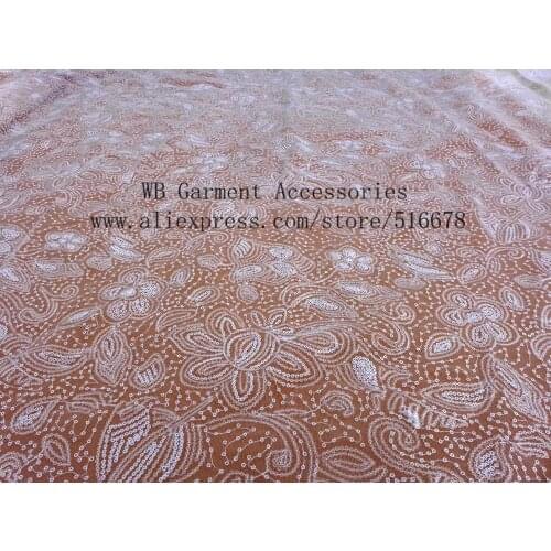 New off white sequins on tulle lace fabric wedding dress lining/background fabric 130cm by yard