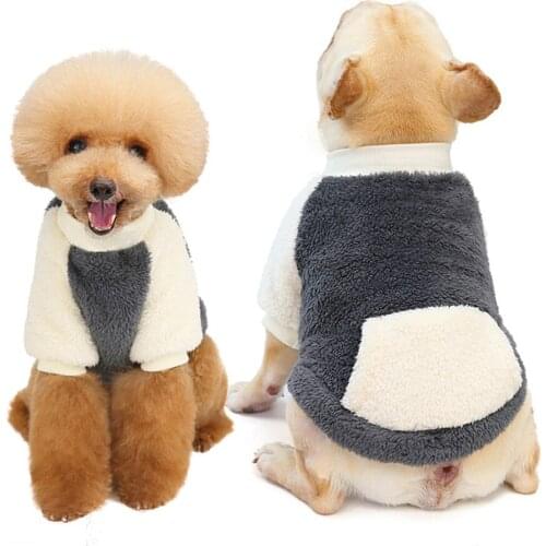 Dog Puppy Clothes Round Collar Sweater Fit Small Dog Pet Cat Autumn &Winter Pet Cute Furry Costume Dog Clothes Coat Wholesale