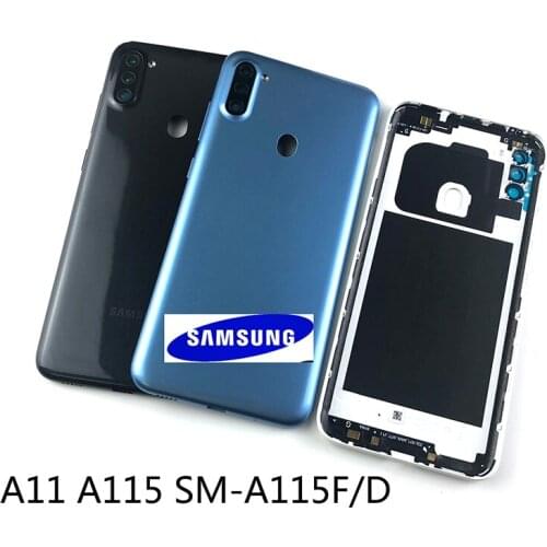 For Samsung Galaxy A11 2020 A115 SM-A115F/D Original Phone Rear Housing Back Cover Chassis Back Panel Door With Camera Lens Butt