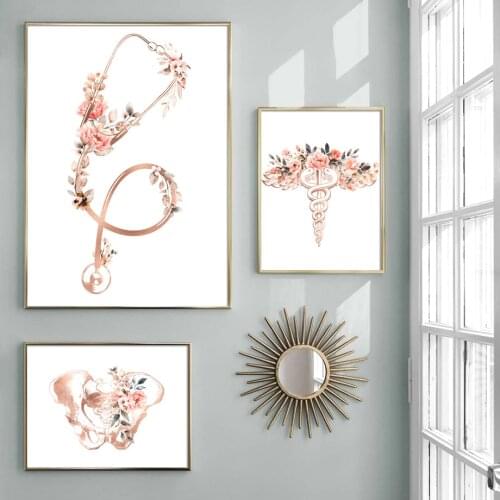 Human Anatomy Science Pelvis spine Vintage Posters Art Prints Medical Wall art Canvas Painting Doctor Clinic Wall Pictures Decor