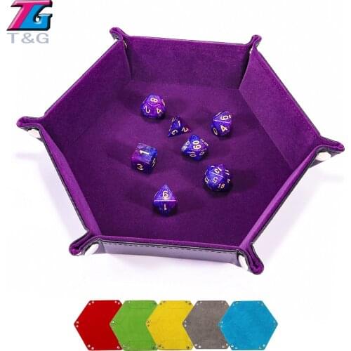 Dice Tray PU Leather Double-sided Use Delicate Soft Velvet Portable Folding Accessory Favorites Dice Box Boardgame Desktop Game