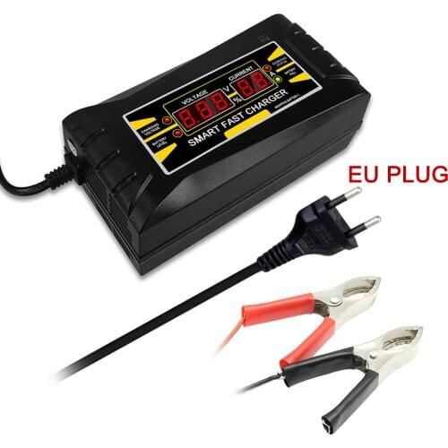 Full Automatic Car Battery Charger 12V 6A/10A Intelligent Fast Power Charging Wet Dry Lead Acid Digital LCD Display EU/US Plug