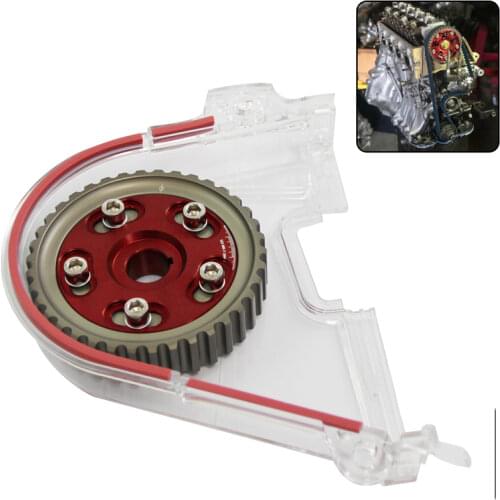 Clear Gear Timing Belt Cover +Cam Pulley Kit For Honda Civic D15 D16C 96-00 Purple/Red/Blue