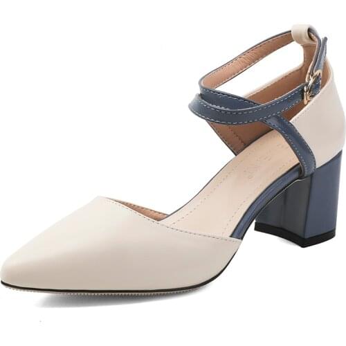 Womens Sandals High-Heeled Thick Bag Heel Tip Buckles Rubber Sole Comfortable and Breathable Summer Sandals for Women