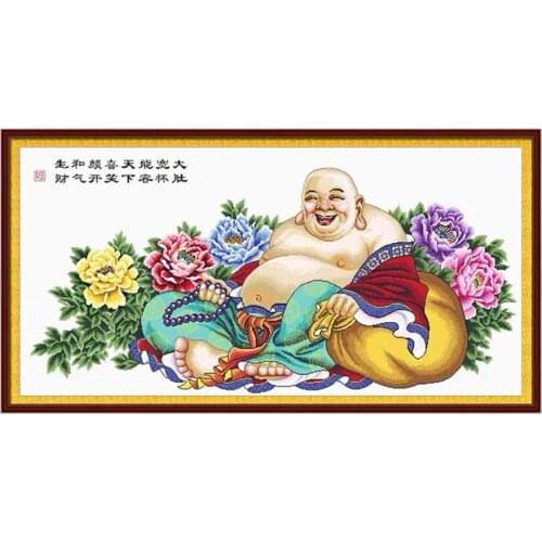 Happy Laugh Maitreya Buddha Stamped Cross Stitch Kit Embroidery needlework set