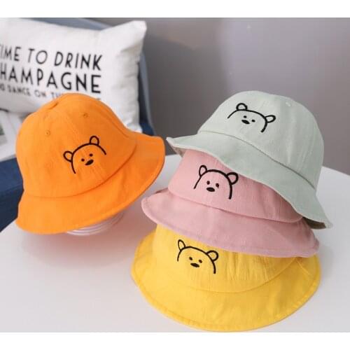 Cartoon Baby Hat Soft Spring Summer Kids Girl Boy Bucket Cap Outdoor Children Toddler Fisherman Beach Sun Hat