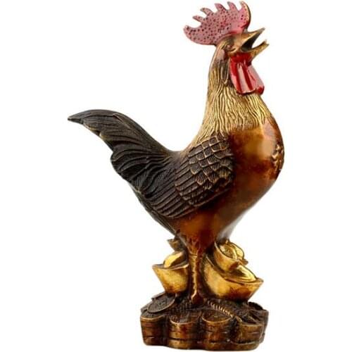Statue decoration factory painted pure copper cocks for animals gifts