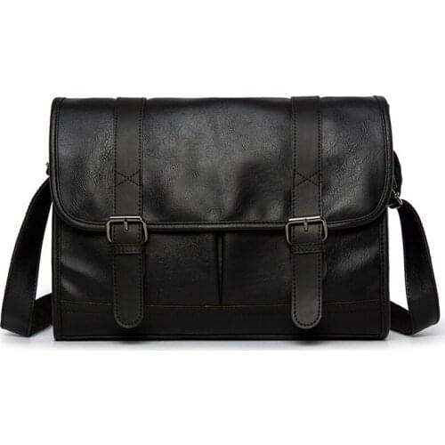 Business Men Pu Leather Shoulder Bags Travel Bag Men Briefcase Brand Soft Messenger Bag Male Hasp Ipad Crossbody Bag