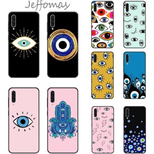 Turkish lucky Blue Evil Eye Abstract Soft Phone Case For Samsung Galaxy A 3 6 7 8 10 20 30 40 50 70 71 10S 20S 30S 50S PLUS