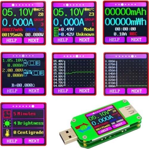 UM24C USB 2.0 Color LCD Display Tester voltage current meter Voltmeter amperimetro battery charge measure cable resistance Power
