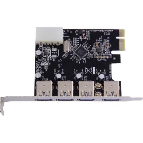 USB PCIe Card, 4-Port USB 3.0 to PCI Express Card Expansion card, PCI-E to USB 3.0 4 Port Hub Controller Adapter