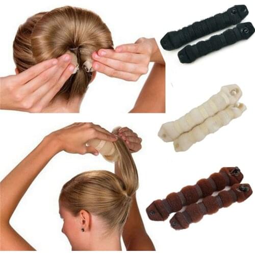 2PCS Hair Bun Maker Donut Magic Foam Sponge Easy Big Ring Former Hair Styling Tools Accessories For Girls Hair Donut Braider