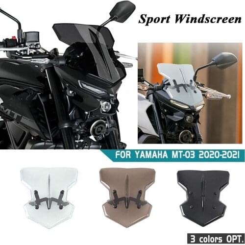 Motorcycle Windshield Windscreen Airflow Wind Deflector Visor Viser Flyscreen for Yamaha MT-03 MT03 2020 2021 MT 03 Pare-Brise