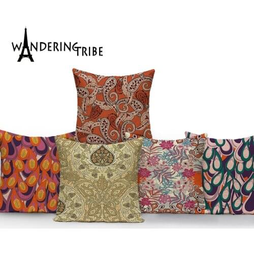 Vintage Floral Sofa Cushions Cover Plant Pillow Cases Decorativ Scandinavian Style House Pillow Cases Home Decor Kussenhoes