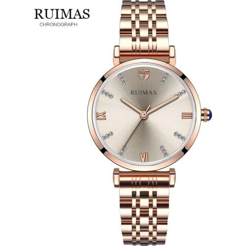 Luxury Women Watches Rose Gold RUIMAS Female Clock Quartz Wristwatch Fashion Ladies Wrist Watch reloj mujer relogio feminino