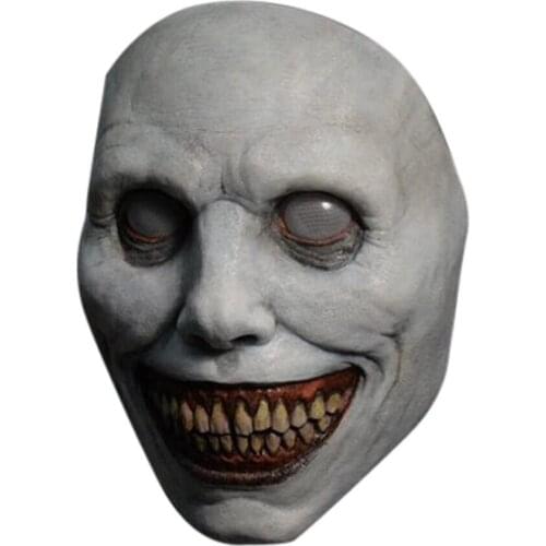 Creepy Halloween Face Cover Grinning Demon Scary Cosplay Halloween Headgear Clown Prop Cosplay Costume Party Decoration