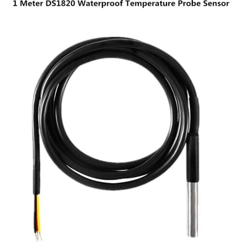 1PCS 1 Meter DS1820 Stainless Steel Package Waterproof DS18b20 Temperature Probe Temperature Sensor 18B20 1M