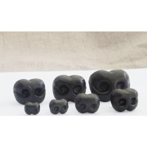 100pcs/lot new cute 8mm-25mm black color smooth stem plastic toy nose animal nose for diy plush doll findings