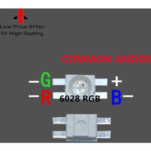 70pcs SMD 3528/6028 RGB LED Common Anode SMT Chip Tricolor (Red Green Blue) 1210 Shine down Light Emitting Diode Lamp