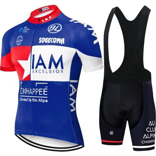 2020 pro Team IAM cycling jersey set bike maillot ciclismo hombre verano bike shorts summer quick dry BICYCLING cycling suit