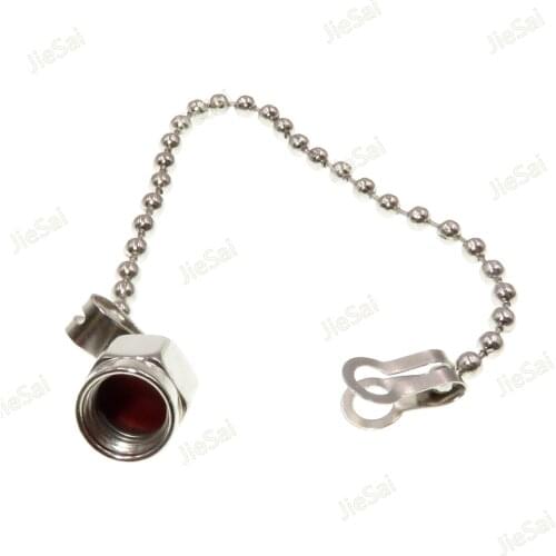5pcs SMA Plug Nickel Plated Metal Dust Cap Protection Cover with Chain For RF Connector Adapter