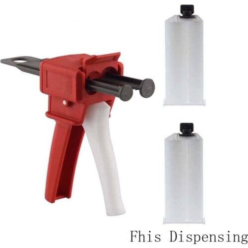 50ml AB Glue Gun 1 Set and 2PCS 1:1 AB Cones